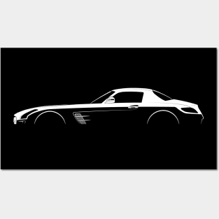 Mercedes-Benz SLS AMG GT (C197) Silhouette Posters and Art